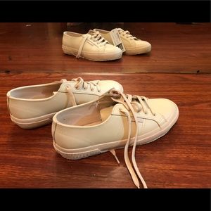 Superga Women’s Leather, IVORY Eu 38, USAW 7 1/2.
